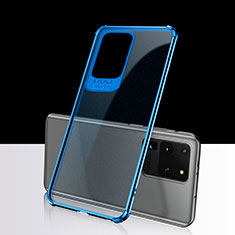Funda Silicona Ultrafina Carcasa Transparente S02 para Samsung Galaxy S20 Ultra 5G Azul