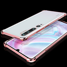 Funda Silicona Ultrafina Carcasa Transparente S02 para Xiaomi Mi Note 10 Oro Rosa