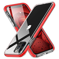 Funda Silicona Ultrafina Carcasa Transparente S03 para Apple iPhone 12 Pro Max Rojo