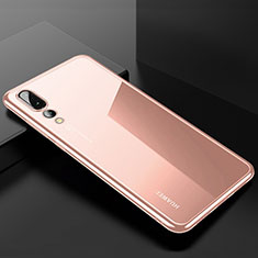 Funda Silicona Ultrafina Carcasa Transparente S03 para Huawei P20 Pro Oro Rosa