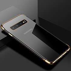 Funda Silicona Ultrafina Carcasa Transparente S03 para Samsung Galaxy S10 Plus Oro