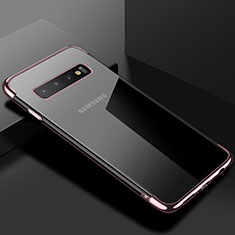 Funda Silicona Ultrafina Carcasa Transparente S03 para Samsung Galaxy S10 Plus Oro Rosa