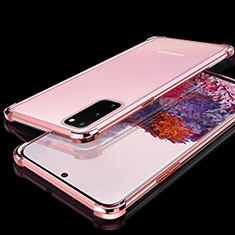 Funda Silicona Ultrafina Carcasa Transparente S03 para Samsung Galaxy S20 Oro Rosa