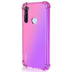 Funda Silicona Ultrafina Carcasa Transparente S03 para Xiaomi Redmi Note 8 (2021) Rosa Roja