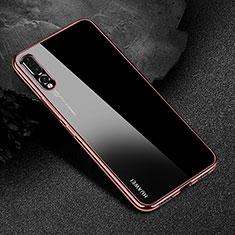 Funda Silicona Ultrafina Carcasa Transparente S04 para Huawei P20 Pro Rojo