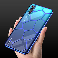 Funda Silicona Ultrafina Carcasa Transparente S04 para Huawei P30 Azul