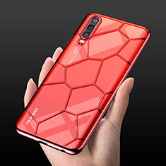 Funda Silicona Ultrafina Carcasa Transparente S04 para Huawei P30 Rojo