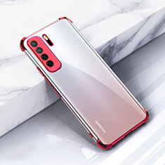 Funda Silicona Ultrafina Carcasa Transparente S05 para Huawei Nova 7 SE 5G Rojo