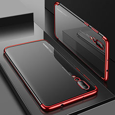 Funda Silicona Ultrafina Carcasa Transparente S05 para Huawei P20 Pro Rojo