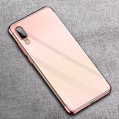 Funda Silicona Ultrafina Carcasa Transparente S08 para Huawei P20 Oro Rosa