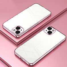 Funda Silicona Ultrafina Carcasa Transparente SY1 para Apple iPhone 14 Plus Oro Rosa