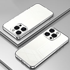 Funda Silicona Ultrafina Carcasa Transparente SY1 para Apple iPhone 14 Pro Max Plata