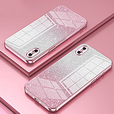 Funda Silicona Ultrafina Carcasa Transparente SY1 para Apple iPhone X Oro Rosa
