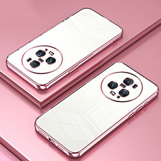 Funda Silicona Ultrafina Carcasa Transparente SY1 para Huawei Honor Magic5 Pro 5G Oro Rosa