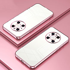 Funda Silicona Ultrafina Carcasa Transparente SY1 para Huawei Mate 40 Pro Oro Rosa