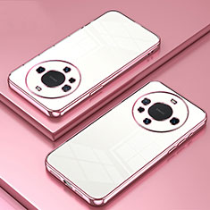 Funda Silicona Ultrafina Carcasa Transparente SY1 para Huawei Mate 60 Pro Oro Rosa