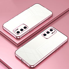 Funda Silicona Ultrafina Carcasa Transparente SY1 para Huawei P40 Oro Rosa