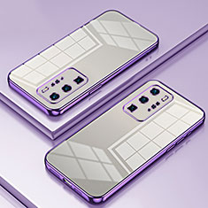 Funda Silicona Ultrafina Carcasa Transparente SY1 para Huawei P40 Pro Morado