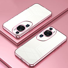 Funda Silicona Ultrafina Carcasa Transparente SY1 para Huawei P60 Art Oro Rosa