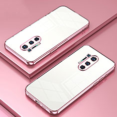 Funda Silicona Ultrafina Carcasa Transparente SY1 para OnePlus 8 Pro Oro Rosa