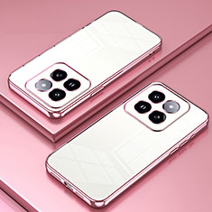 Funda Silicona Ultrafina Carcasa Transparente SY1 para Xiaomi Mi 14 5G Oro Rosa
