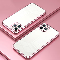 Funda Silicona Ultrafina Carcasa Transparente SY2 para Apple iPhone 11 Pro Max Oro Rosa