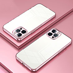 Funda Silicona Ultrafina Carcasa Transparente SY2 para Apple iPhone 12 Pro Max Oro Rosa