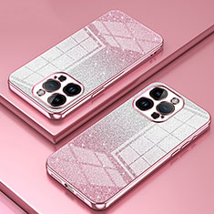 Funda Silicona Ultrafina Carcasa Transparente SY2 para Apple iPhone 14 Pro Oro Rosa