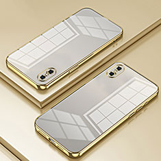 Funda Silicona Ultrafina Carcasa Transparente SY2 para Apple iPhone X Oro