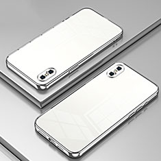 Funda Silicona Ultrafina Carcasa Transparente SY2 para Apple iPhone X Plata