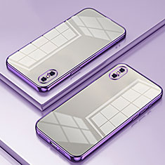 Funda Silicona Ultrafina Carcasa Transparente SY2 para Apple iPhone Xs Max Morado