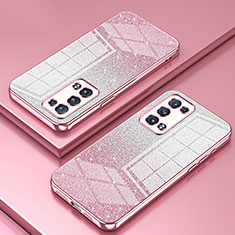 Funda Silicona Ultrafina Carcasa Transparente SY2 para Oppo Reno6 Pro+ Plus 5G Oro Rosa