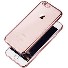 Funda Silicona Ultrafina Carcasa Transparente T08 para Apple iPhone 6 Oro Rosa