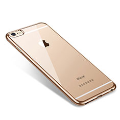 Funda Silicona Ultrafina Carcasa Transparente T09 para Apple iPhone 6 Plus Oro