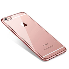 Funda Silicona Ultrafina Carcasa Transparente T09 para Apple iPhone 6 Plus Oro Rosa