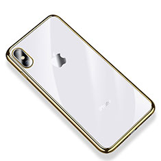 Funda Silicona Ultrafina Carcasa Transparente V03 para Apple iPhone X Oro