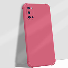 Funda Silicona Ultrafina Goma 360 Grados Carcasa C06 para Oppo Reno4 Pro 5G Rojo Rosa