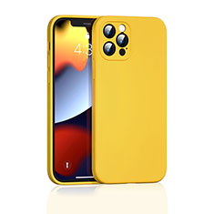 Funda Silicona Ultrafina Goma 360 Grados Carcasa G01 para Apple iPhone 13 Pro Amarillo