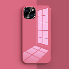 Funda Silicona Ultrafina Goma 360 Grados Carcasa G01 para Apple iPhone 15 Plus Rosa Roja
