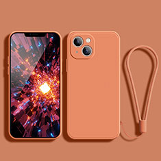Funda Silicona Ultrafina Goma 360 Grados Carcasa G02 para Apple iPhone 13 Mini Naranja