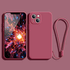 Funda Silicona Ultrafina Goma 360 Grados Carcasa G02 para Apple iPhone 13 Rojo