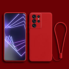 Funda Silicona Ultrafina Goma 360 Grados Carcasa H01 para Samsung Galaxy S21 Ultra 5G Rojo