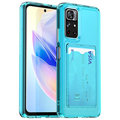 Funda Silicona Ultrafina Goma 360 Grados Carcasa J02S para Xiaomi Redmi Note 11 5G Azul Cielo