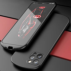 Funda Silicona Ultrafina Goma 360 Grados Carcasa N01 para Apple iPhone 12 Pro Max Negro