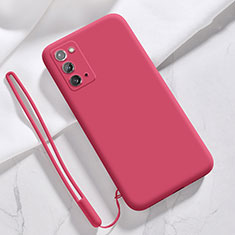 Funda Silicona Ultrafina Goma 360 Grados Carcasa N03 para Samsung Galaxy Note 20 5G Rojo Rosa