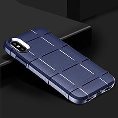 Funda Silicona Ultrafina Goma 360 Grados Carcasa para Apple iPhone Xs Max Azul