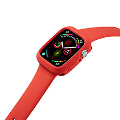 Funda Silicona Ultrafina Goma 360 Grados Carcasa para Apple iWatch 5 44mm Rojo
