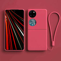 Funda Silicona Ultrafina Goma 360 Grados Carcasa para Huawei P50 Pocket Rosa Roja