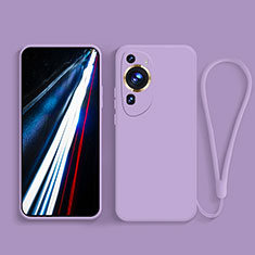 Funda Silicona Ultrafina Goma 360 Grados Carcasa para Huawei P60 Art Purpura Claro