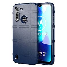 Funda Silicona Ultrafina Goma 360 Grados Carcasa para Motorola Moto G8 Power Lite Azul